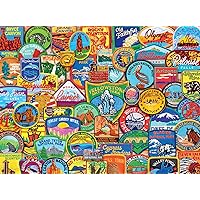 Buffalo Games - National Park Patches - 1000 Piece Jigsaw Puzzle, Blue for Adults Challenging Puzzle Perfect for Game Nights - 1000 Piece Finished Size is 26.75 x 19.75