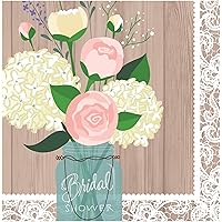 Creative Converting 16-Count Paper Luncheon Napkins, Rustic Wedding