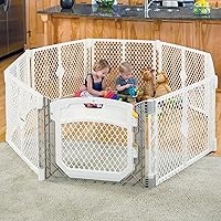 Toddleroo by North States Superyard Ultimate 8 Panel Free Standing Play Yard, Indoor or Outdoor Baby Playpen, Baby Fence. Made in USA. 6.5 feet corner to corner play pen (26