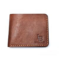 LeatherBrick Classic Style Bi-Fold 4 Slot Wallet | Pure Leather Wallet | Handmade Leather Wallet | Crazy Horse Leather | Saddle Tan Color