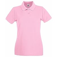 Fruit of the Loom Ladies Lady-Fit Premium Short Sleeve Polo Shirt (M) (Light Pink)