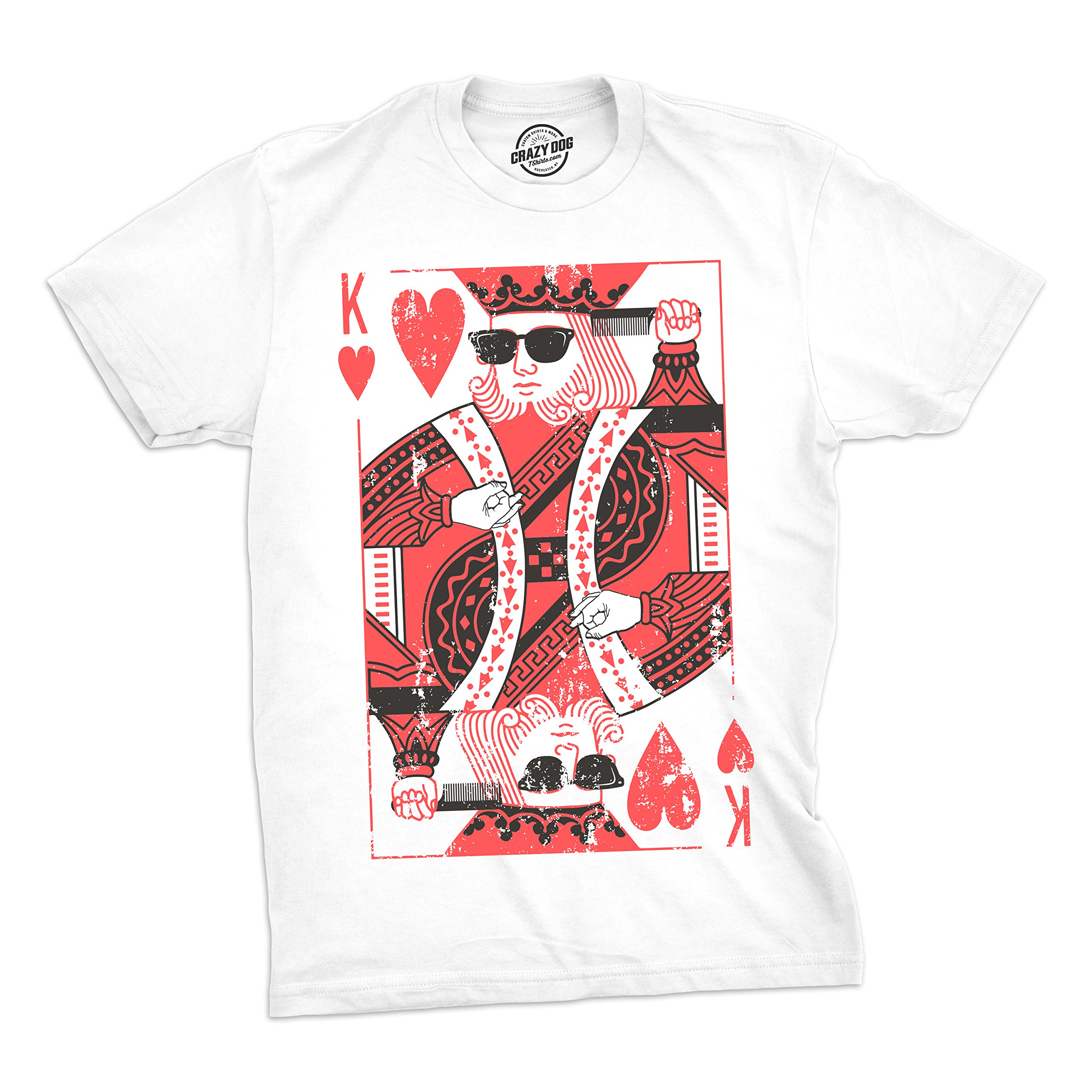 Mens King of Hearts T Shirt Cool Vintage Graphic Novelty Retro Tee for Guys