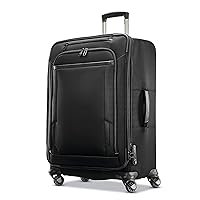 Samsonite Pro Travel Softside Expandable Luggage with Spinner Wheels, Black, Checked-Medium 25-Inch