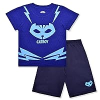 PJ Masks Boy's 2-Piece Catboy Graphic Tee Shirt and Taped Short Set