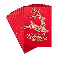 Hallmark Christmas Cards, Snowflake Reindeer (10 Cards with Envelopes)
