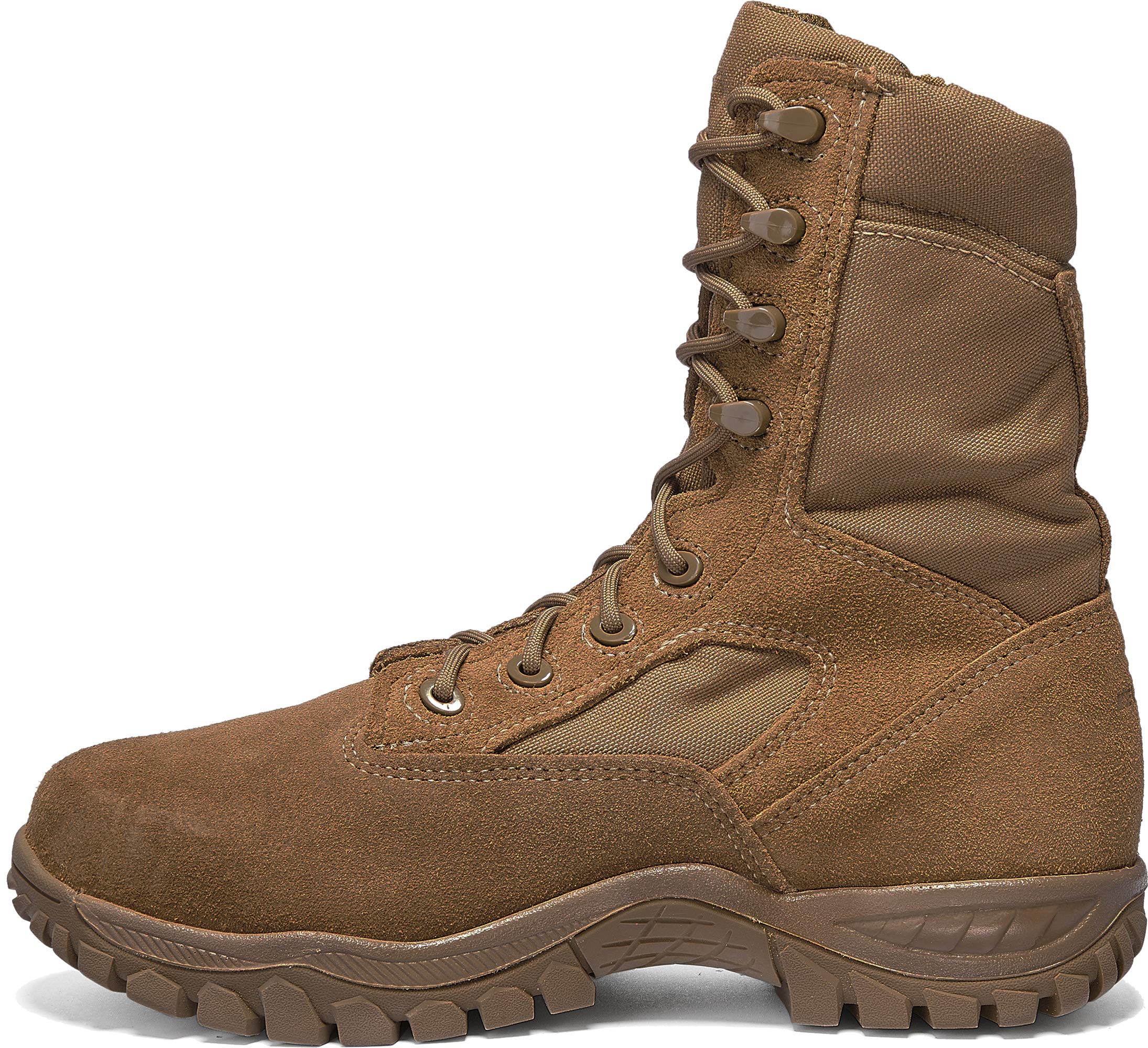 Belleville C312 ST 8” Hot Weather Steel Toe Tactical Boots for Men - AR 670-1/AFI 36-2903 Coyote Brown Leather with Slip-Resistant Vibram Incisor Outsole; Berry Compliant