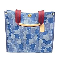 Denim Blue Jean Shades Colorblock Crossbody Tote Handbag Purse for Women