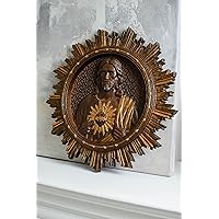 Sacred Heart of Jesus Christian icon Wooden carved religious wall art Personal engraving
