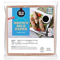 Best of Thailand [Square] Brown Rice Paper Wraps 1 Pack | Perfect for Fresh Spring Rolls & Dumplings | Non-GMO, Gluten-Free, Vegan & Paleo | Kosher for Passover Kitniyot