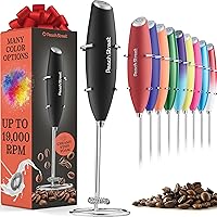 ELITAPRO ULTRA-HIGH-SPEED 19,000 RPM, Milk Frother DOUBLE WHISK, Unique  Detachable EGG BEATER and STAND For quick preparation (Black/Black)