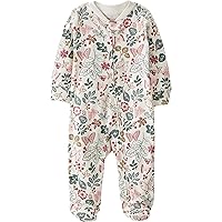 little planet by carter's unisex-baby Sleep and Play made with Organic Cotton, Butterflies Pink, 3M