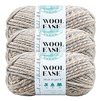 (3 Pack) Lion Brand Yarn 640-536 Wool-Ease Thick and Quick Yarn, Fossil3