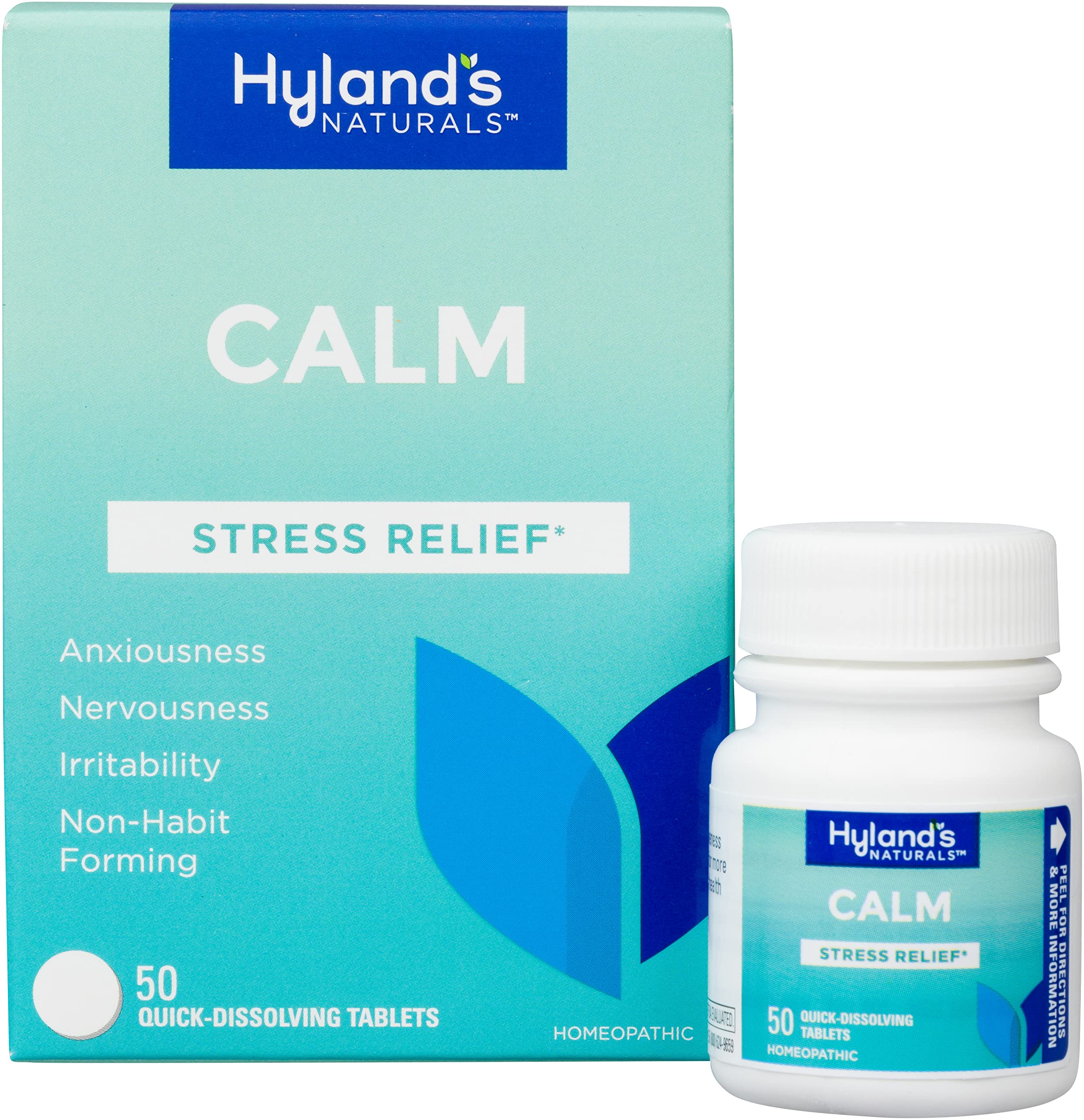 Hyland’s Naturals Calm Tablets, Stress Relief Supplement, Natural Relief Of Anxiousness, Nervousness, And Irritability, 50 Count