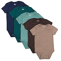 Hanes Unisex-Baby Hanes Baby Bodysuits, Ultimate Flexy Short Sleeve For Boys & Girls, 5-Pack