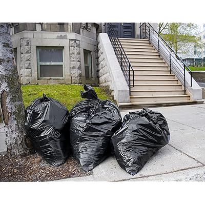 Veska 95 Gallon Trash Bags (Huge 50 Bags w/Ties) 95-96 Gallon Trash Bags  Large Black Heavy Duty Can Liners, Large 90 Gal, 95 Gal, 96 Gal,100 Gallon