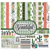 Cactus House Plant Theme Collection Double,Sided Scrapbook Paper Kit Cardstock 12