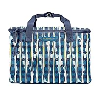 Rachael Ray Trevi Shopper Tote Cooler Bag, Soft sided Zippered Cooler Tote, Insulated and Leak Proof Grocery bag, Portable and Reuasable Travel Cooler, Thermal Hot or Cold Carrier, Painted Dot Stripe