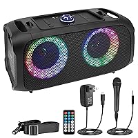 Pyle Wireless Portable Bluetooth Boombox Speaker - 500W Rechargeable Boom Box Speaker Portable Barrel Loud Stereo System - Flashing LED, FM Radio/Aux/MP3/USB Flash Drive/Micro SD, & 1/4 in -PPHP652B
