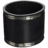 Fernco 1056-66 6-in. Flexible PVC Pipe Coupling for Cast Iron/Plastic/Steel Plumbing Connections in Black