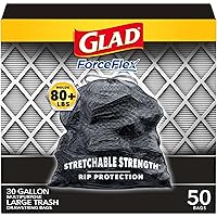 Glad Trash Bags, ForceFlexPlus Drawstring Large Garbage Bags - 30 Gallon, 50 Ct (Package May Vary)