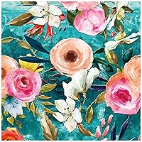 HAOKHOME 93079 Vintage Floral Peel and Stick Wallpaper Emerald/Pink Removable for Bedroom Nursery Decorations 17.7in x 118in