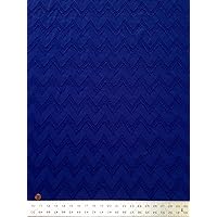 Polyester Spandex Chevron Textured Ottoman Fabric by The Yard (Royal)