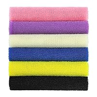 6 Pieces African Bath Sponge African Net Long Net Bath Sponge Exfoliating Shower Body Scrubber Back Scrubber Skin Smoother,Great for Daily Use (Black,Off-White,Blue,Pink,Yellow,Purple)