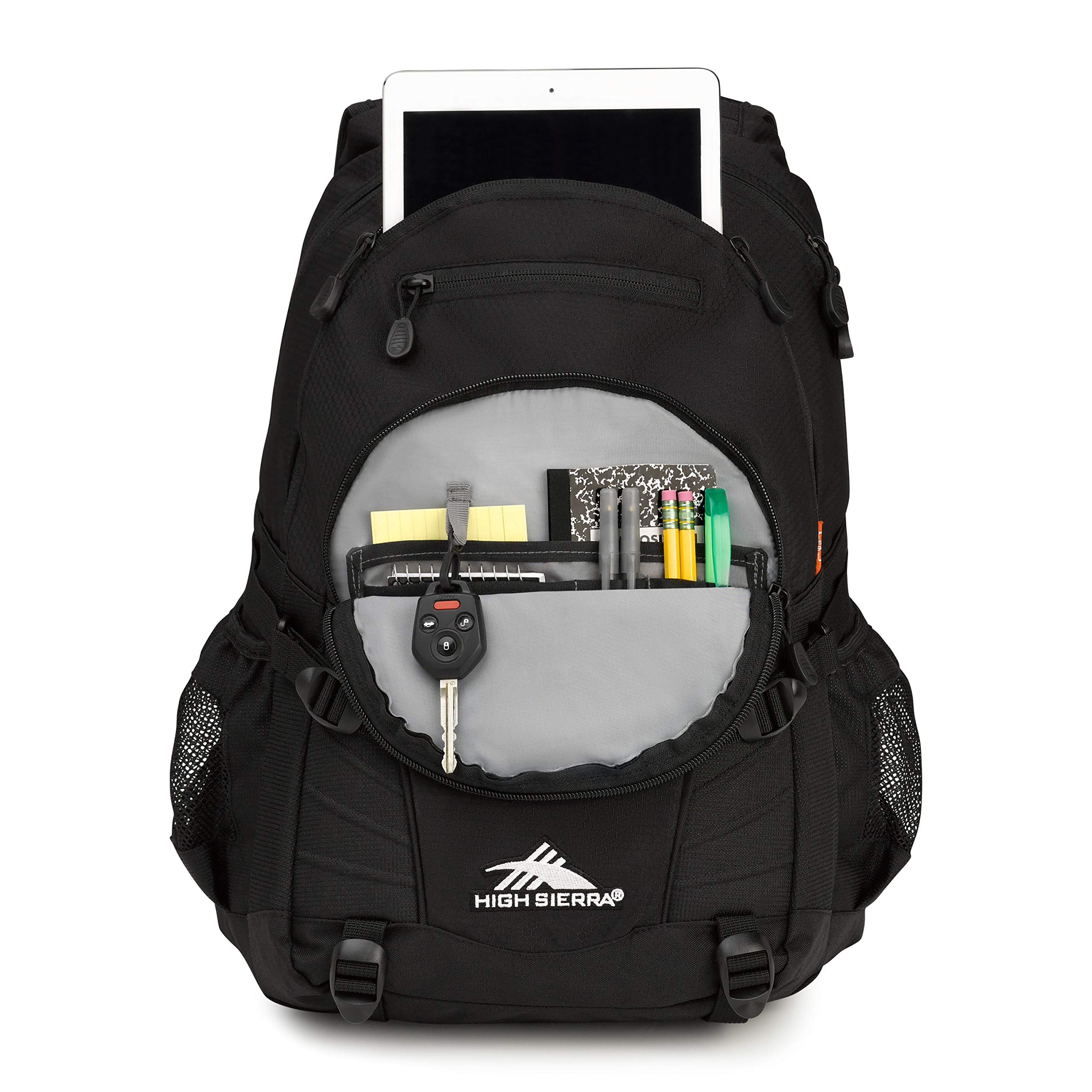 High Sierra Loop Backpack, Travel, or Work Bookbag with tablet sleeve, One Size, Black