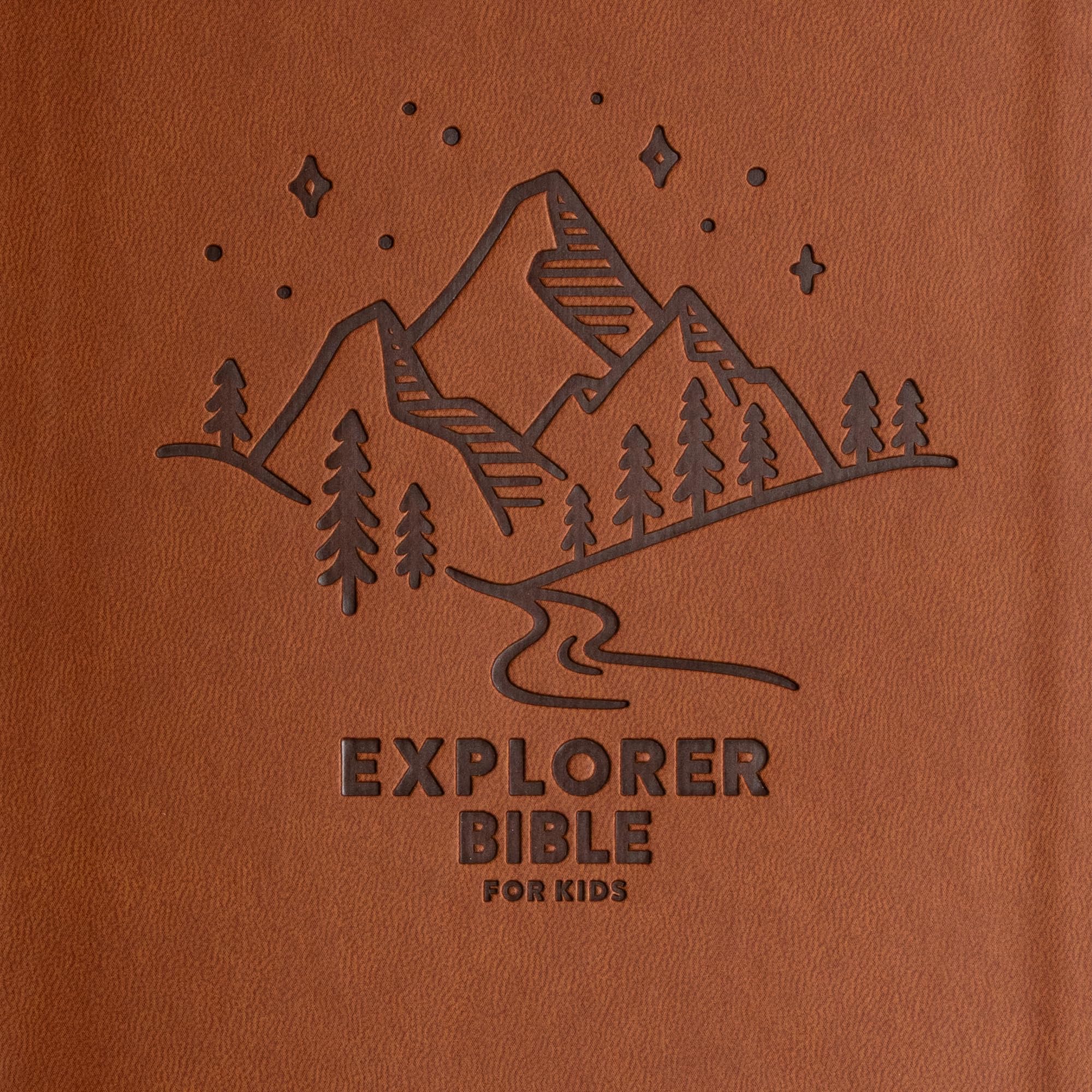 CSB Explorer Bible for Kids, Brown Mountains LeatherTouch, Red Letter, Full-Color Design, Photos, Illustrations, Charts, Videos, Activities, Easy-to-Read Bible Serif Type