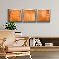 Essence Layered Modern Metal Wall Art, Orange/Silver, 12 x 12 Inch, Medium