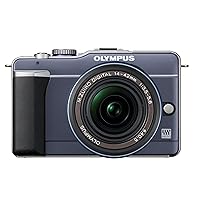 OM SYSTEM OLYMPUS PEN E-PL1 12.3MP Live MOS Micro Four Thirds Mirrorless Digital Camera with 14-42mm f/3.5-5.6 Zuiko Digital Zoom Lens (Slate Blue) (Old Model)