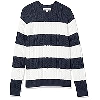 Amazon Essentials Men's Long-Sleeve 100% Cotton Fisherman Cable Crewneck Sweater