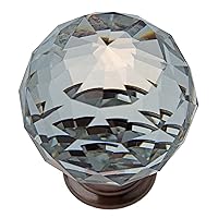 GlideRite Hardware 9003-ORB-40-25 K9 Crystal with Oil Rubbed Bronze Base Cabinet Knobs, 25 Pack, Large, Clear