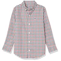 vineyard vines Boys' Holiday Tattersall Cotton Performance Whale Classic Button-Down Shirt