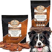 BRUTUS & BARNABY Sweet Potato Treats 14oz + Beef Jerky for Dogs (15-Count)