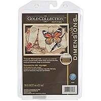 Dimensions Gold Collection Counted Cross Stitch Kit, Travel Memories, 18 Count Ivory Aida, 5'' x 7''