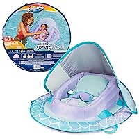 Sun Canopy Inflatable Infant Spring Float for Infants 3-9 Months, Mermaid Design