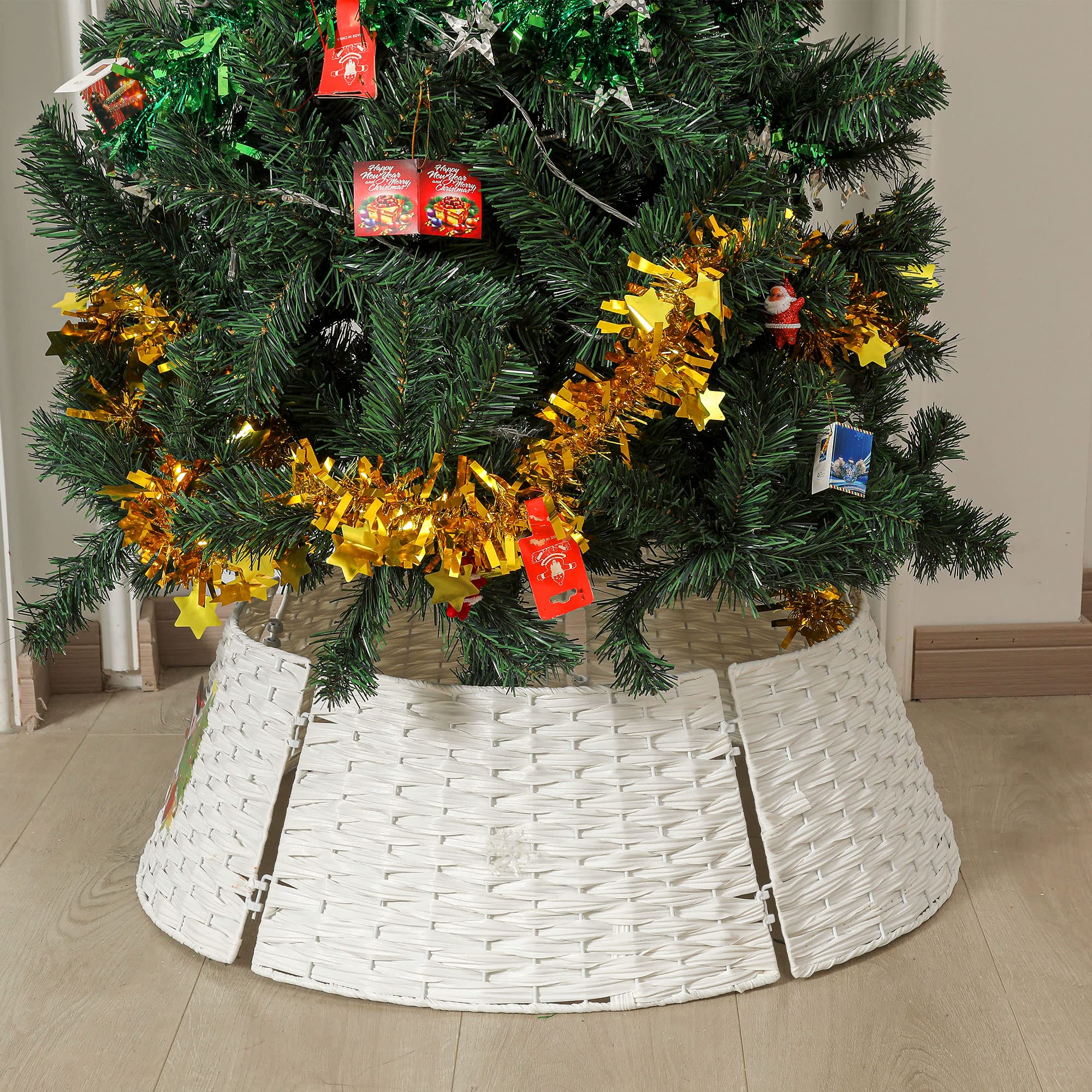 Mua Christmas Tree Collar Wicker Ring Collar Stand Cover Base ...