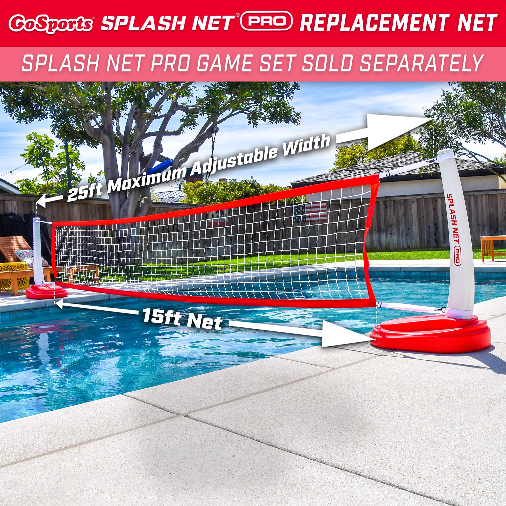Replacement Pool Volleyball Net for GoSports Splash Net PRO or MAX Games