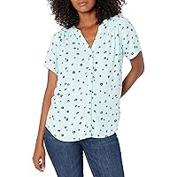 Amazon Essentials Women's Short-Sleeve Woven Blouse