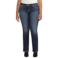 Silver Jeans Co. Women's Plus Size Elyse Mid Rise Comfort Fit Slim Bootcut Jeans