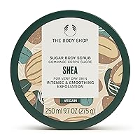 The Body Shop Shea Exfoliating Sugar Body Scrub – Refreshes and Cools with a Delicately Nutty Scent – Vegan – 1.7 oz