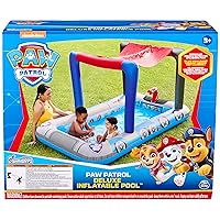 SwimWays Paw Patrol Pool Patroller Deluxe Inflatable Pool, Above Ground Pool with Canopy and Fast Inflation for Kids Aged Aged 3 & Up