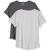 Amazon Essentials Women's Classic-Fit 100% Cotton Short-Sleeve Crewneck T-Shirt (Available in Plus Size), Pack of 2