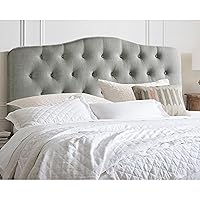 Rosevera Givanna Adjustable Heigh Headboard with Linen Upholstery and Button Tufting for Bedroom, Twin, Gray