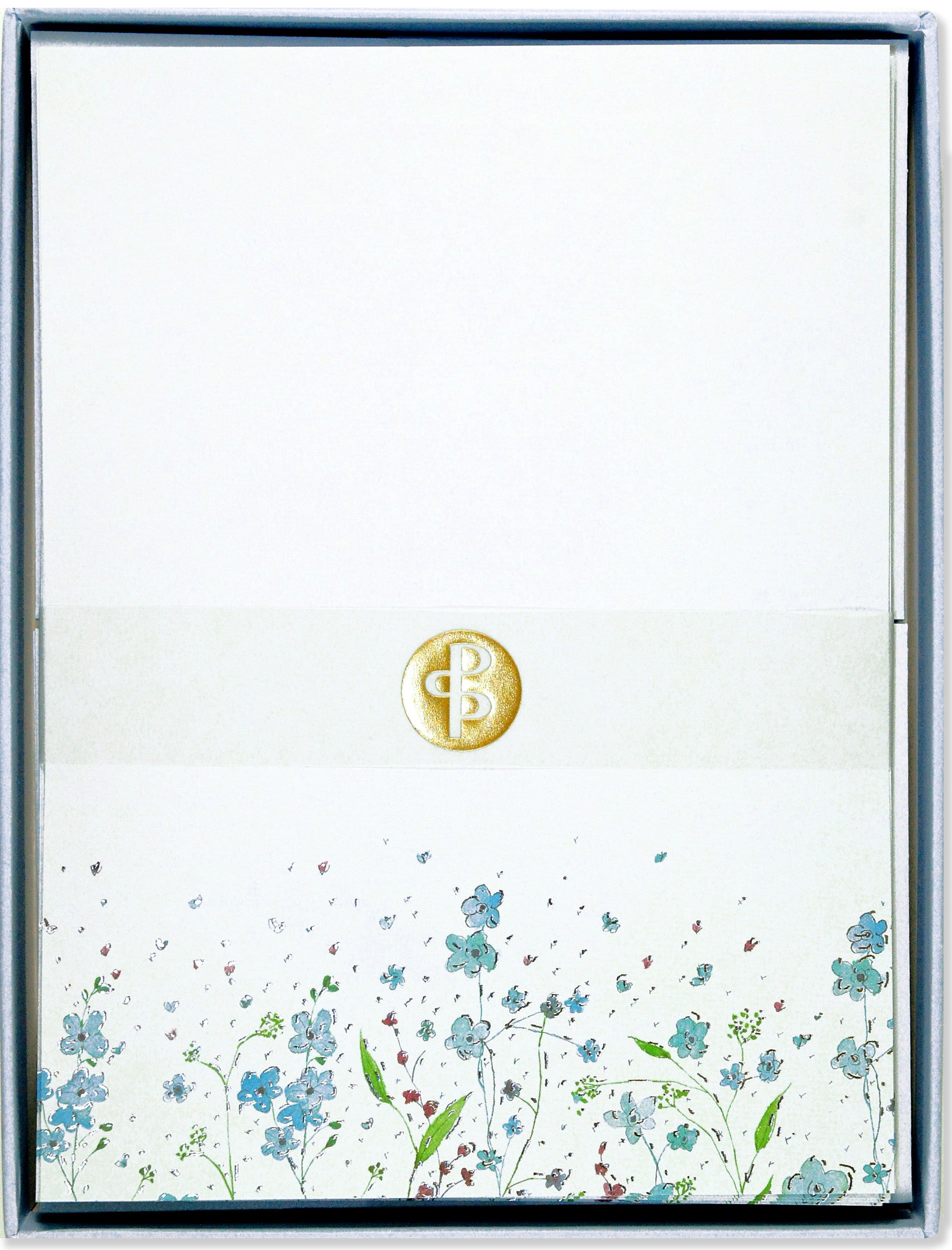 Blue Flowers (Letter-Perfect Stationery)
