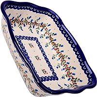 Polish Pottery Ceramika Boleslawiec-1208/166 Motif Fala Baker Royal Blue Patterns, Small