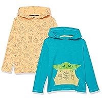 Amazon Essentials Disney | Marvel | Star Wars Boys and Toddlers' Lightweight Hooded Long-Sleeve T-Shirts, Pack of 2