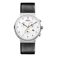 Braun Men's Quartz Watch with Chronograph Display and Leather Strap