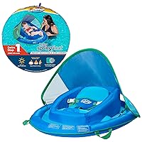 SwimWays Baby Spring Float with Adjustable Canopy and UPF Sun Protection, Blue